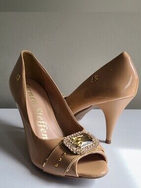 Carmen Steffens Nude Patent Crystal Heels